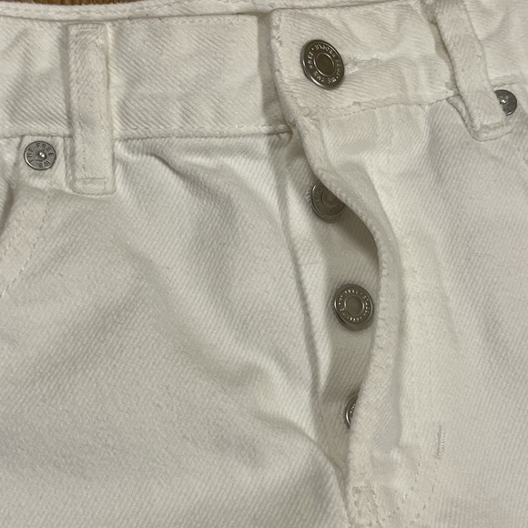 WE THE FREE Womens Now Or Never Denim Short Ecru Size 28 Raw Hem Button Fly Boho - Picture 6 of 8